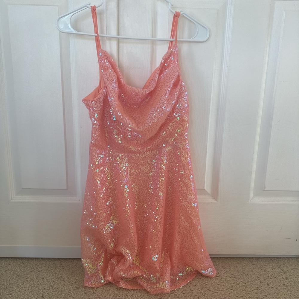 Coral colored mini dress